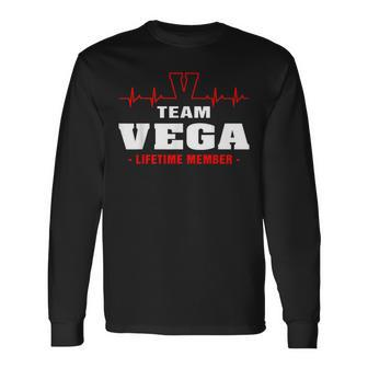 Vega Surname Family Last Name Team Vega Lifetime Member Long Sleeve T-Shirt - Seseable