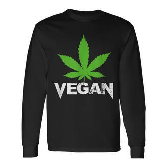 Vegan Marijuana Cannabis Weed Smoker Vegetarian Long Sleeve T-Shirt - Monsterry DE