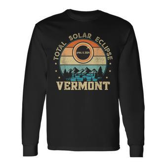 Vermont Total Solar Eclipse April 8Th 2024 Women Long Sleeve T-Shirt | Mazezy