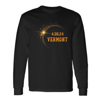 Vermont Of Usa Total Solar Eclipse April 8Th 2024 Long Sleeve T-Shirt | Mazezy