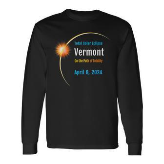 Vermont Vt Total Solar Eclipse 2024 1 Long Sleeve T-Shirt | Mazezy