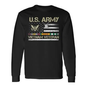 Veteran American Flag Us Army Vietnam Veteran Long Sleeve T-Shirt - Monsterry AU