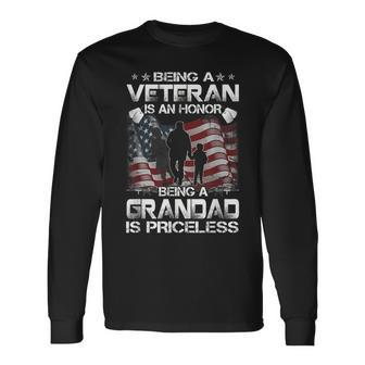 Being A Veteran Is An Honor Being A Grandad Is Priceless Long Sleeve T-Shirt - Monsterry AU