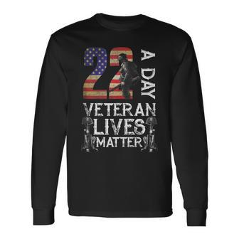 Veteran Matter Suicide Awareness Veteran 22 Day Usa Flag Long Sleeve T-Shirt - Monsterry UK