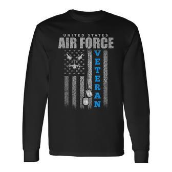 Veteran Of The Us Air Force Usa Flag Veterans Long Sleeve T-Shirt - Seseable