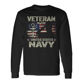 Veteran Of The Us Navy Betsy Ross Flag Usn Long Sleeve T-Shirt - Monsterry UK