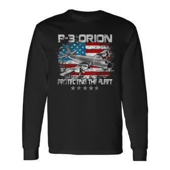 Veterans Day P3 Orion Sub Hunter Asw Airplane Vintage Long Sleeve T-Shirt - Monsterry UK