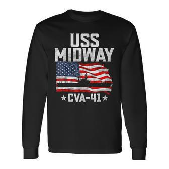 Veterans Day Uss Midway Cva-41 Armed Forces Soldiers Army Long Sleeve T-Shirt - Monsterry CA