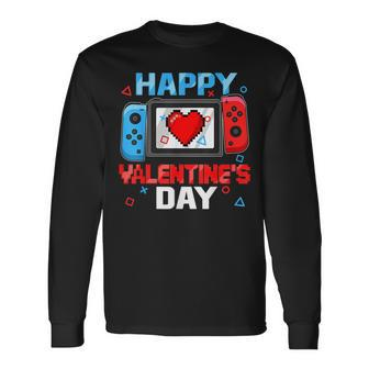 Video Game Controller Heart Happy Valentines Day Boy Toddler Long Sleeve T-Shirt - Seseable