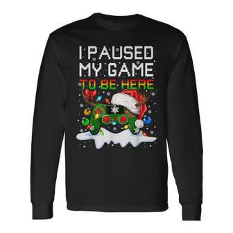 Video-Game Controller Santa Hat Christmas Gaming X-Mas Gamer Long Sleeve T-Shirt - Monsterry