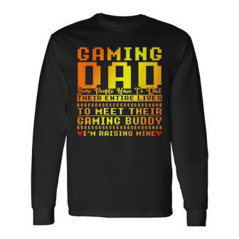 Video Games Player Fathers Day Gamer Dad Gaming Long Sleeve T-Shirt - Monsterry