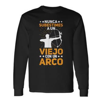 Viejo Con Un Arco Y Flecha Arquero Tiro Con Arco Camiseta de manga larga - Regaloses