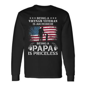 Being Vietnam Veteran Is An Honor Papa Is Priceless Long Sleeve T-Shirt - Monsterry