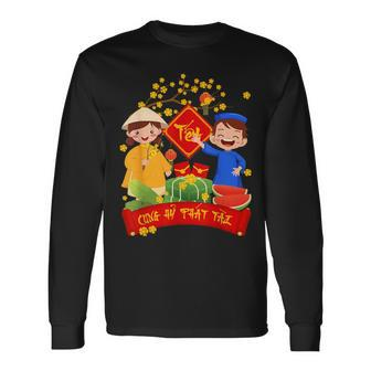 Vietnamese New Year Decoration 2024 Cung Hy Phat Tai Tet Long Sleeve T-Shirt - Monsterry AU