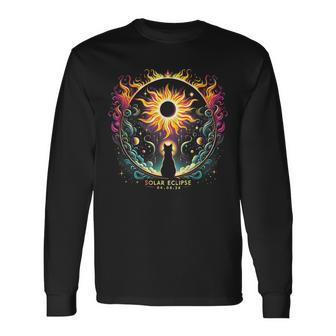 View Totality April 8 2024 Solar Eclipse Cat Lover Astronomy Long Sleeve T-Shirt | Mazezy DE