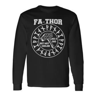 Viking Fa-Thor Father's Day Long Sleeve T-Shirt - Monsterry CA