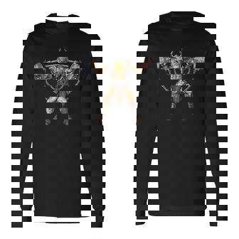 Viking Warrior Bodybuilding Gym Weightlifting Powerlifting Long Sleeve T-Shirt - Monsterry
