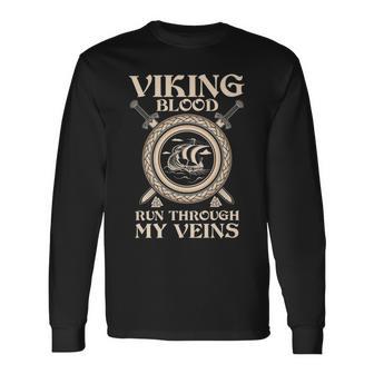 Viking Warrior Valhalla Nordic Odin Norse Vintage Vikings Long Sleeve T-Shirt - Monsterry AU