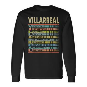 Villarreal Family Name First Last Name Villarreal Long Sleeve T-Shirt - Seseable