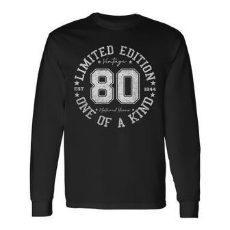 Vintage 1944 One Of A Kind 80Th Birthday 80 Year Old Long Sleeve T-Shirt - Monsterry UK