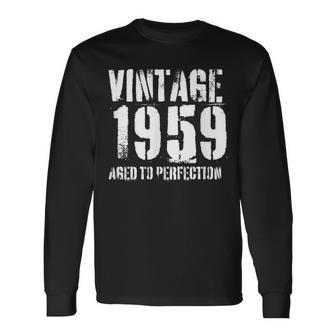 Vintage 1959 Birthday Retro Style Long Sleeve T-Shirt - Monsterry DE