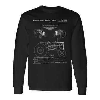 Vintage 1959 Farm Tractor Patent Prin Long Sleeve T-Shirt | Mazezy