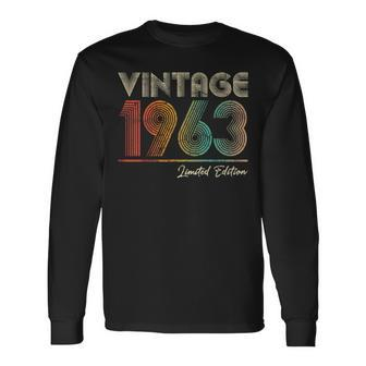 Vintage 1963 61 Year Old 61St Birthday For Women Long Sleeve T-Shirt - Seseable