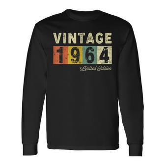 Vintage 1964 Retro Classic Style 60Th Birthday Born In 1964 Long Sleeve T-Shirt - Monsterry AU