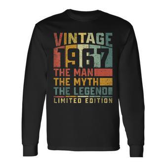 Vintage 1967 The Man The Myth The Legend 57Th Years Birthday Long Sleeve T-Shirt - Monsterry UK