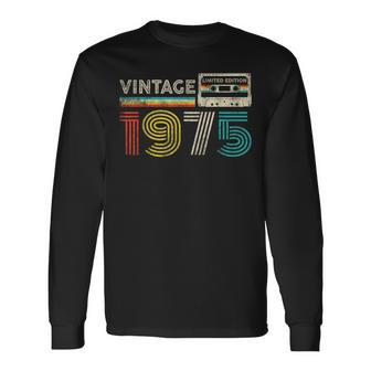 Vintage 1975 Classic Birthday 1975 Cassette Tape Vintage Long Sleeve T-Shirt - Seseable