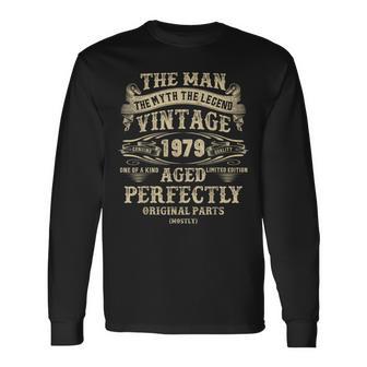 Vintage 1979 Legendary Man Birthday 45 Years Old Long Sleeve T-Shirt - Monsterry