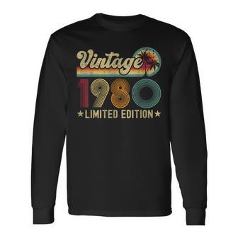 Vintage 1980 44 Year Old 44Th Birthday For Women Long Sleeve T-Shirt - Monsterry DE