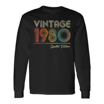 Vintage 1980 44 Year Old 44Th Birthday For Women Long Sleeve T-Shirt - Seseable