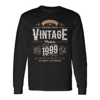 Vintage 1999 25Th Birthday Decoration 25 Year Old Men Long Sleeve T-Shirt - Monsterry