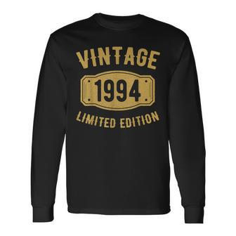 Vintage 30 Birthday Decorations 30Th Bday 1994 Birthday Long Sleeve T-Shirt - Seseable