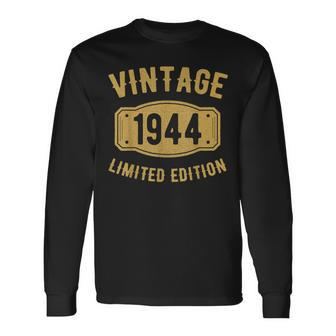 Vintage 80 Birthday Decorations 80Th Bday 1944 Birthday Long Sleeve T-Shirt - Seseable