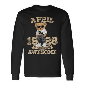 Vintage April 1928 96Th Birthday 96 Year Old Women Long Sleeve T-Shirt | Mazezy