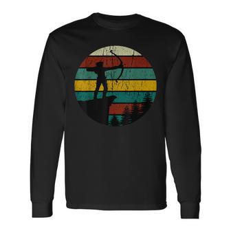 Vintage Archer Archers Bowman Archery Bow Hunting Long Sleeve T-Shirt - Monsterry AU