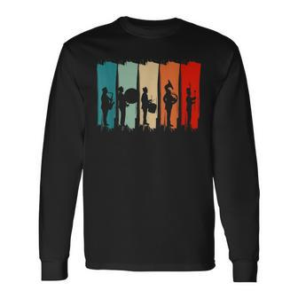 Vintage Band Instruments Band Member Marching Band Long Sleeve T-Shirt - Monsterry