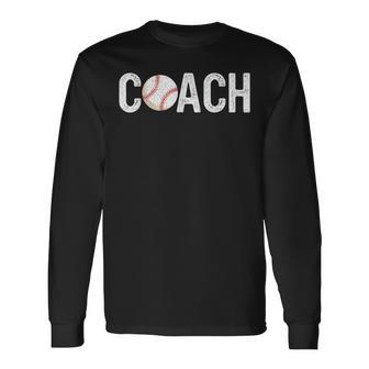 Vintage Baseball Coaches Appreciation Baseball Coach Long Sleeve T-Shirt - Monsterry UK