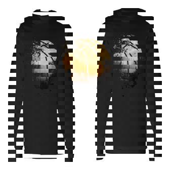 Vintage Basketball Graphic Basketball Long Sleeve T-Shirt - Monsterry