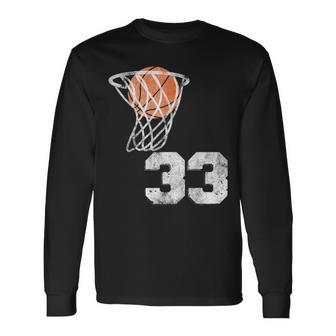 Vintage Basketball Jersey Number 33 Player Number Long Sleeve T-Shirt - Monsterry AU