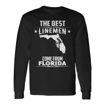 Vintage Best Linemen Come From Florida Lineman Long Sleeve T-Shirt | Mazezy