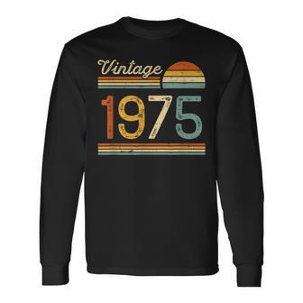 Vintage Born In 1975 Retro Birthday Long Sleeve T-Shirt - Thegiftio UK
