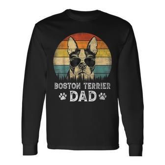 Vintage Boston Terrier Dad Dog Lovers Father's Day Long Sleeve T-Shirt - Thegiftio UK