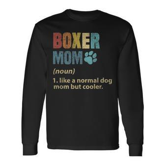 Vintage Boxer Lover For Boxer Mom Long Sleeve T-Shirt | Mazezy