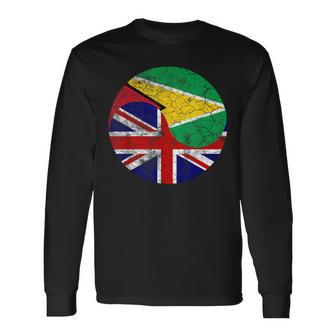 Vintage British & Guyanese Flags Uk And Guyana Long Sleeve T-Shirt - Monsterry AU