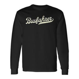 Vintage Busfahrer Langarmshirts mit Klassischem Schriftzug, Retro Design - Seseable