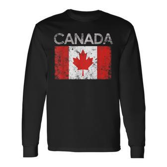 Vintage Canada Canadian Flag Pride Langarmshirts - Seseable