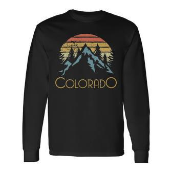 Vintage Co Colorado Mountains Outdoor Adventure Long Sleeve T-Shirt | Mazezy